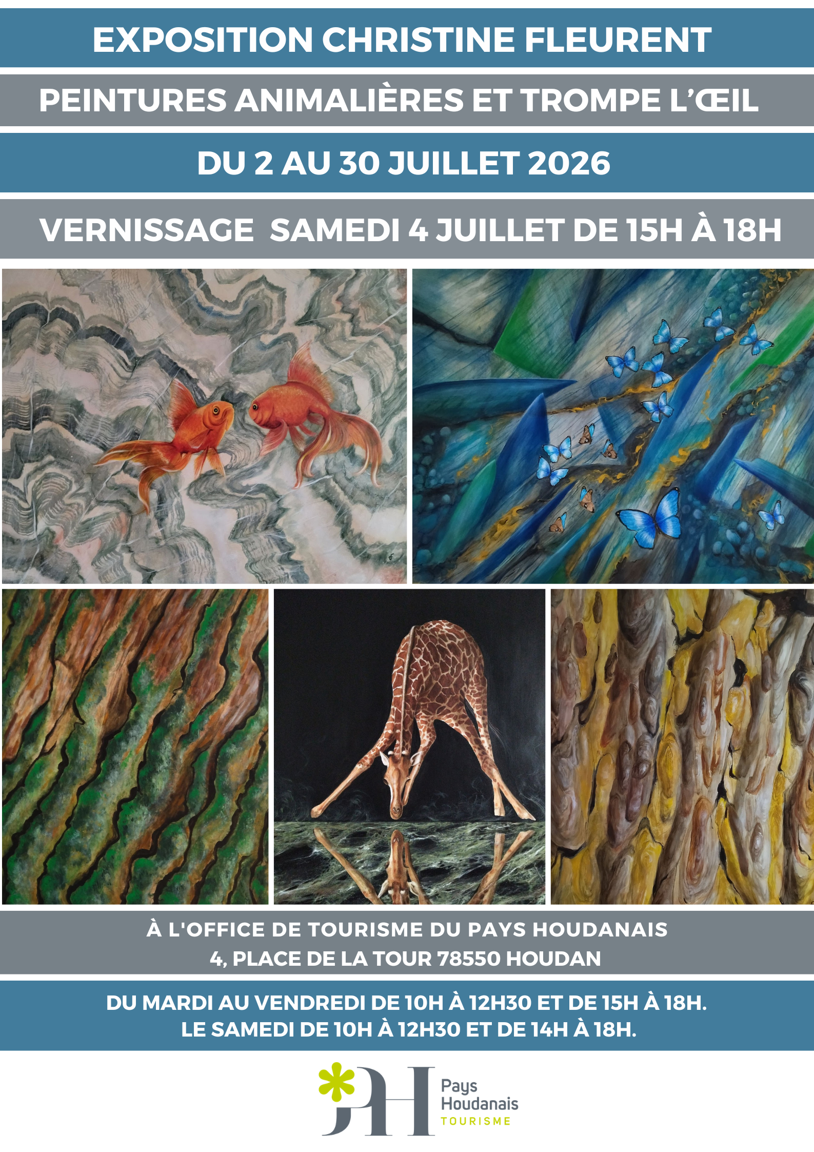 Exposition Christine FLEURENT : peintures animalières et trompe l'œil_Houdan